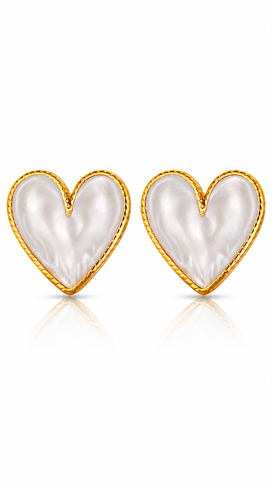 "Hearts" PVD Gold-Plated Stainless Steel Earrings - Intensity