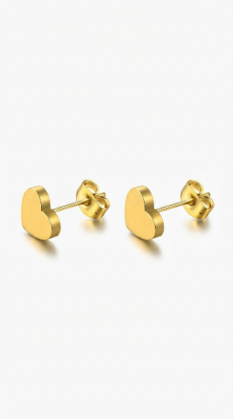 "Hearts" PVD Gold-Plated Steel Earrings - Ear Stack