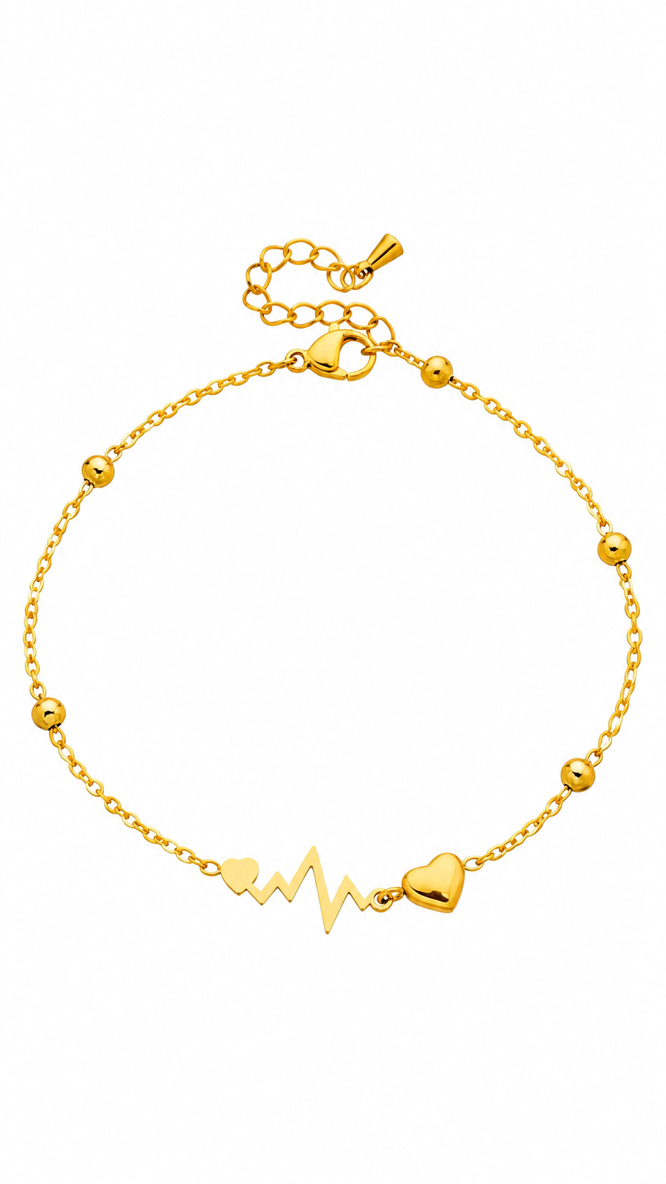 "Hearts" PVD Gold-Plated Stainless Steel Anklet - Intensity