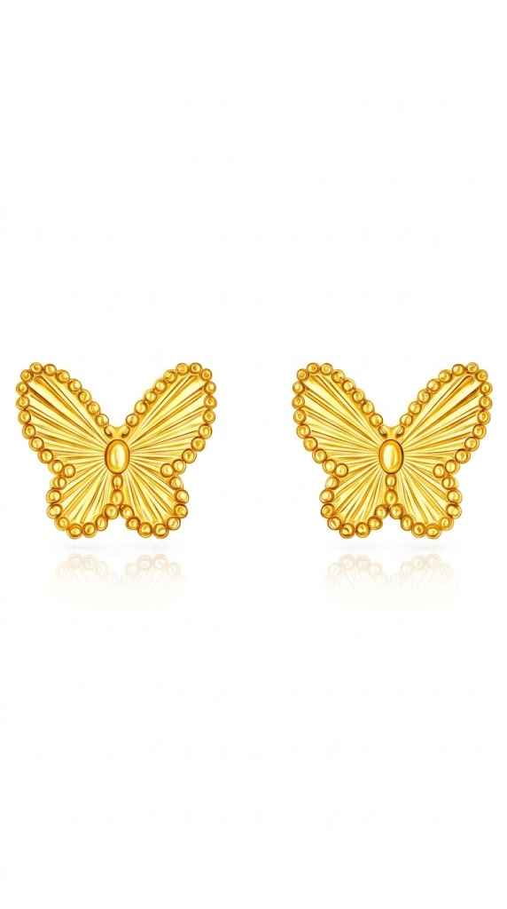 "Butterflies" PVD Gold-Plated Steel Earrings - Intensity