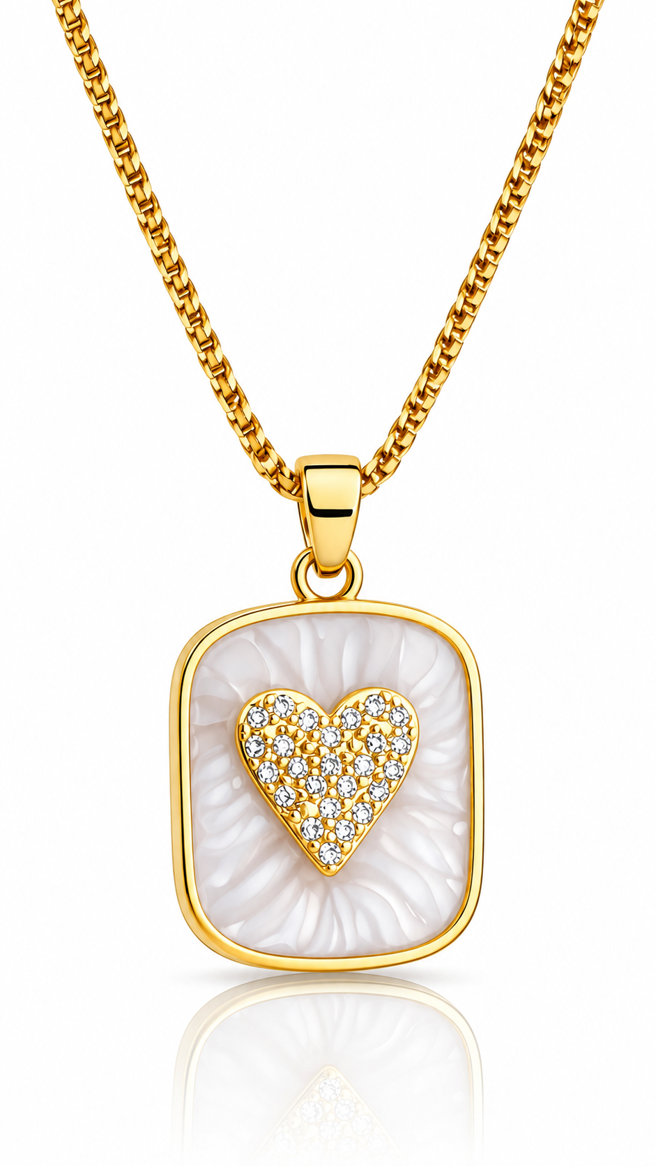 "Heart" PVD Gold-Plated Brass Necklace - Crystallic