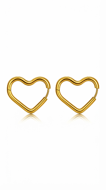 "Hearts" PVD Gold-Plated Steel Earrings - Intensity