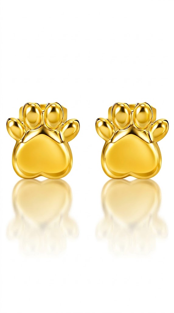"Cat Paws" PVD Gold-Plated Steel Earrings - Intensity