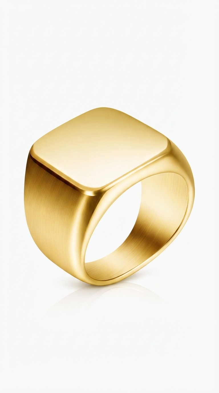 PVD Gold-Plated Stainless Steel Finger Ring - Intensity