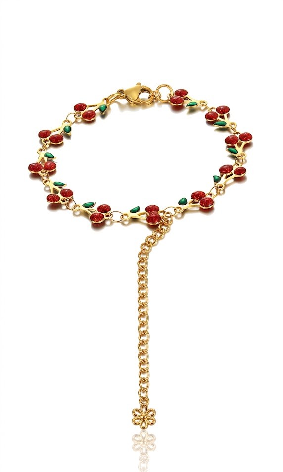 "Cherry" PVD Gold-Plated Stainless Steel Bracelet - Intensity