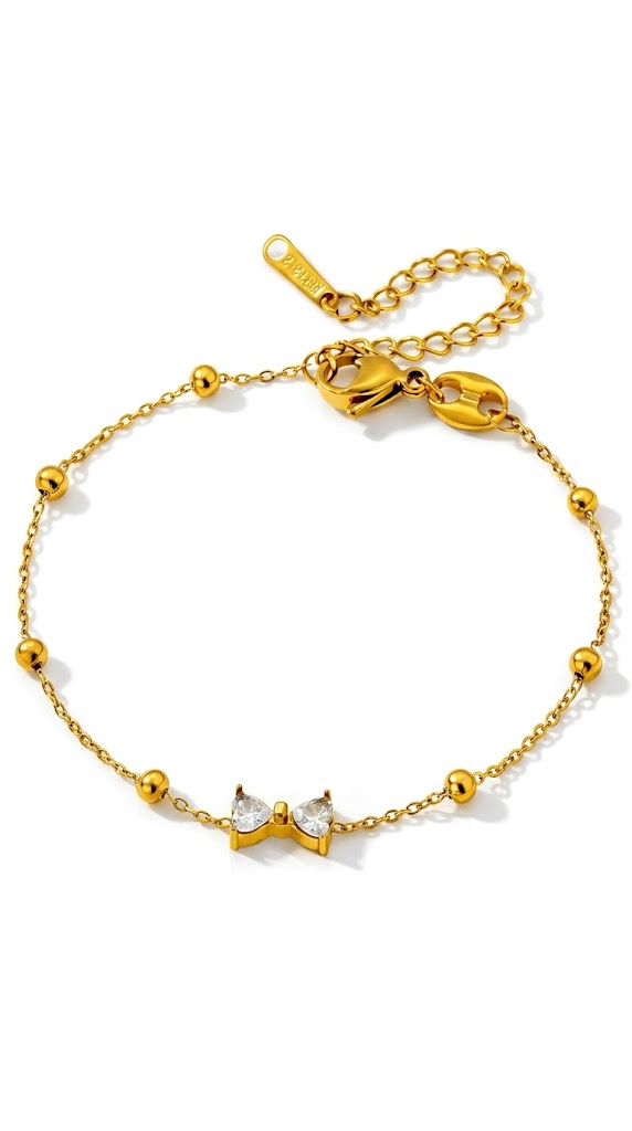 "Bow" PVD Gold-Plated Stainless Steel Bracelet - Intensity