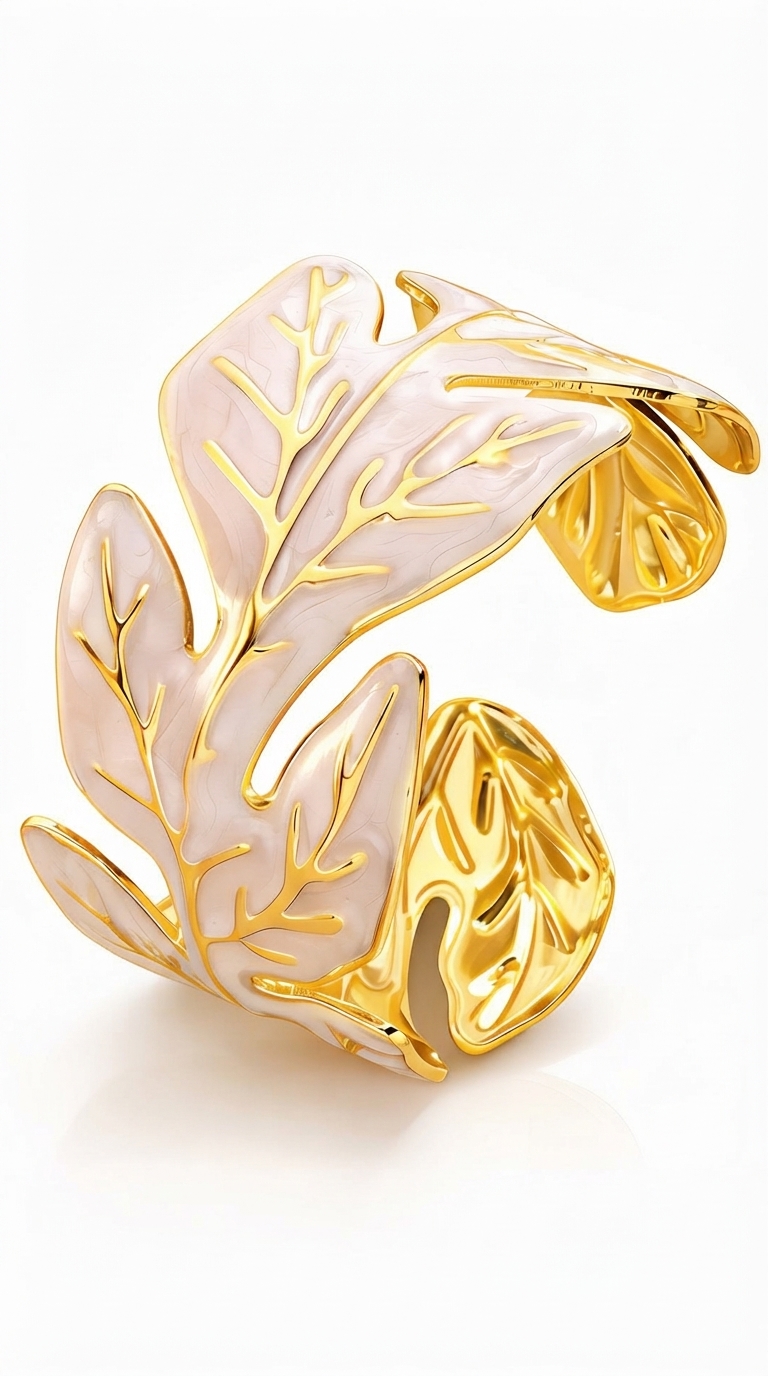 "Leaf" PVD Gold-Plated Stainless Steel Bracelet - Intensity