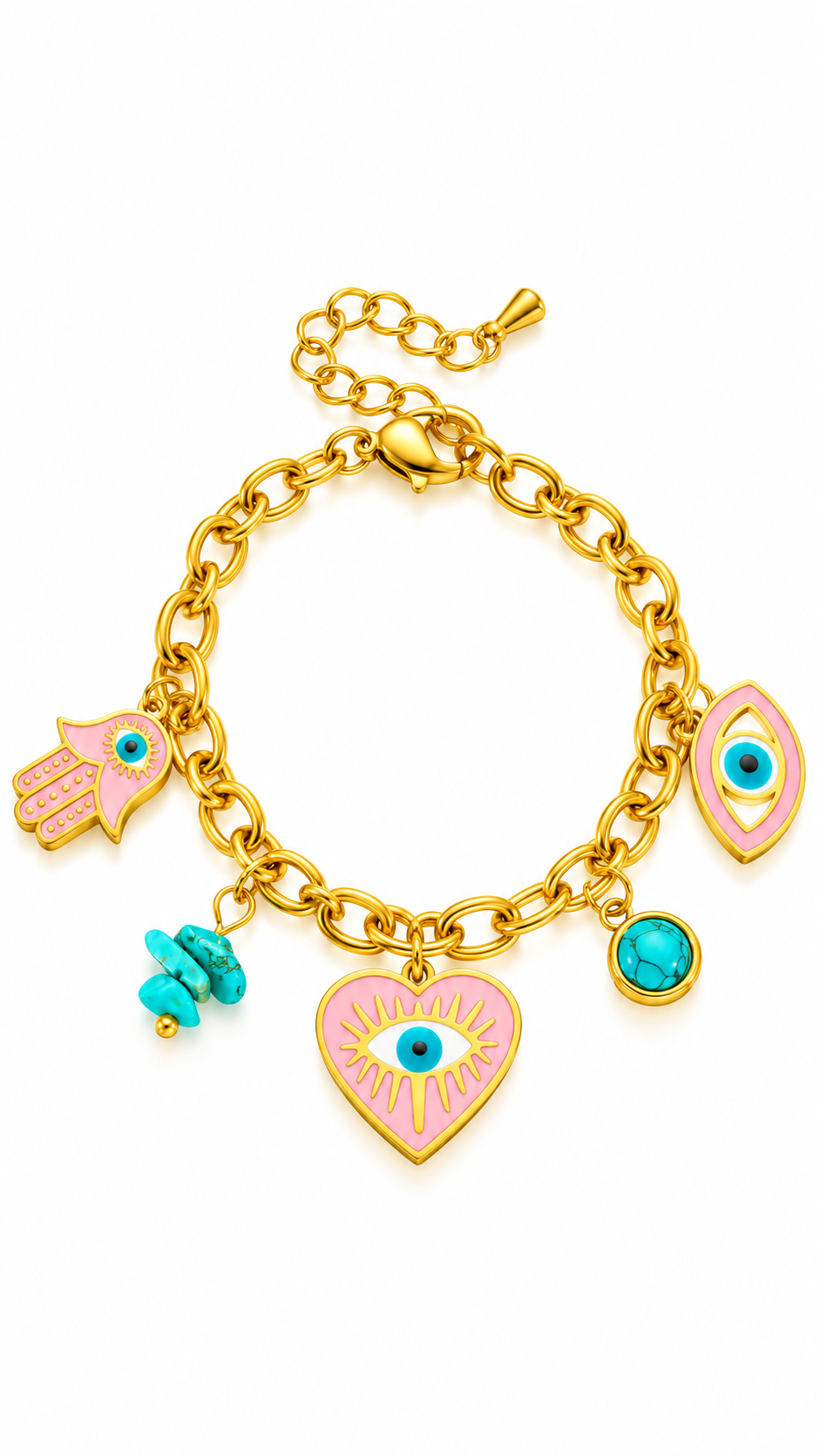 "Evil Eyes" PVD Gold-Plated Steel Bracelet - Intensity