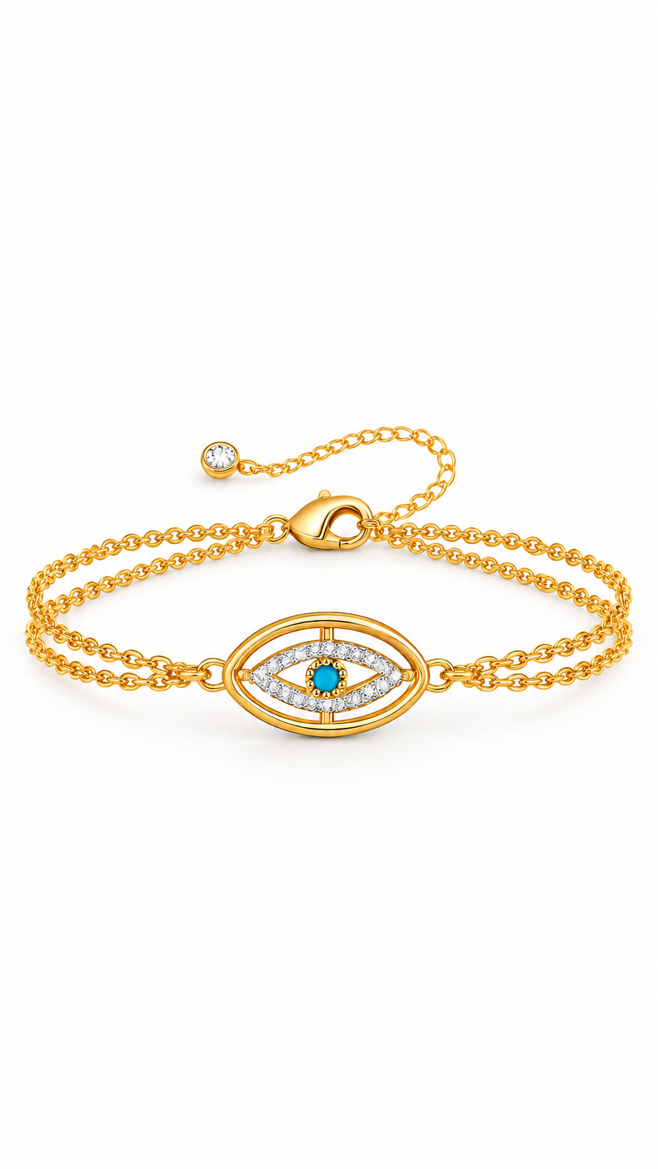 "Evil Eye" PVD Gold-Plated Steel Bracelet - Intensity