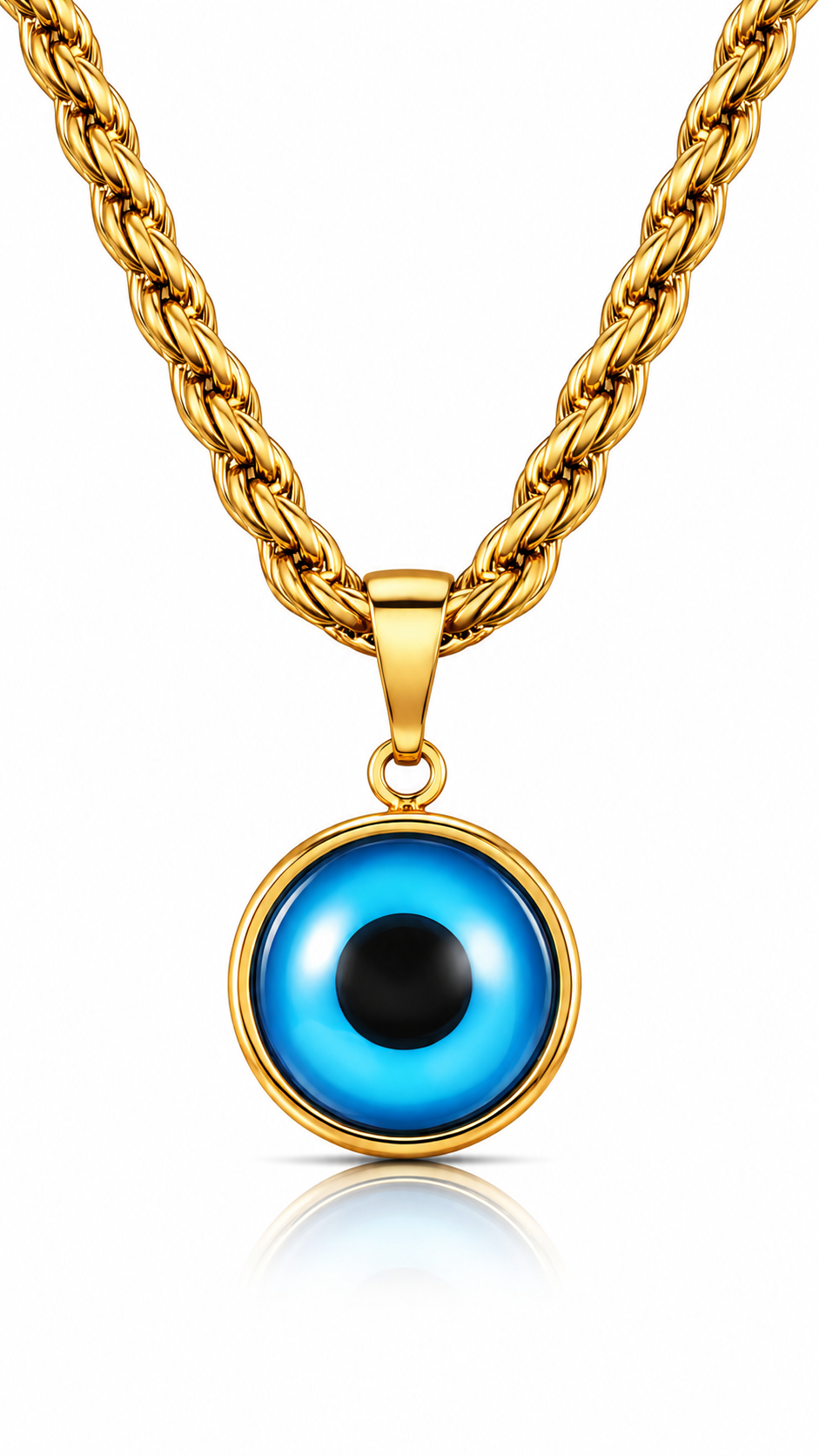 "Evil Eye" PVD Gold-Plated Steel Necklace - Intensity