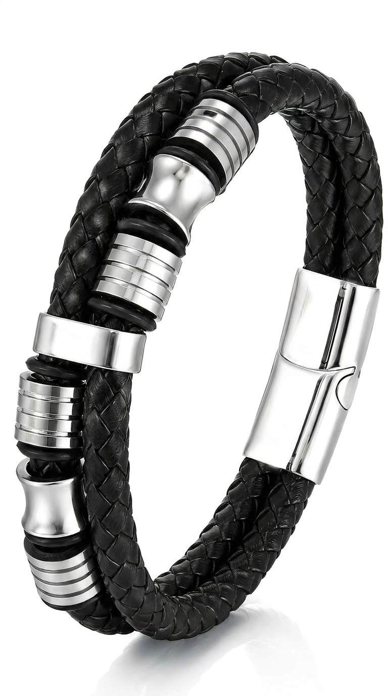 Men's Leather Bracelet - Prime Code