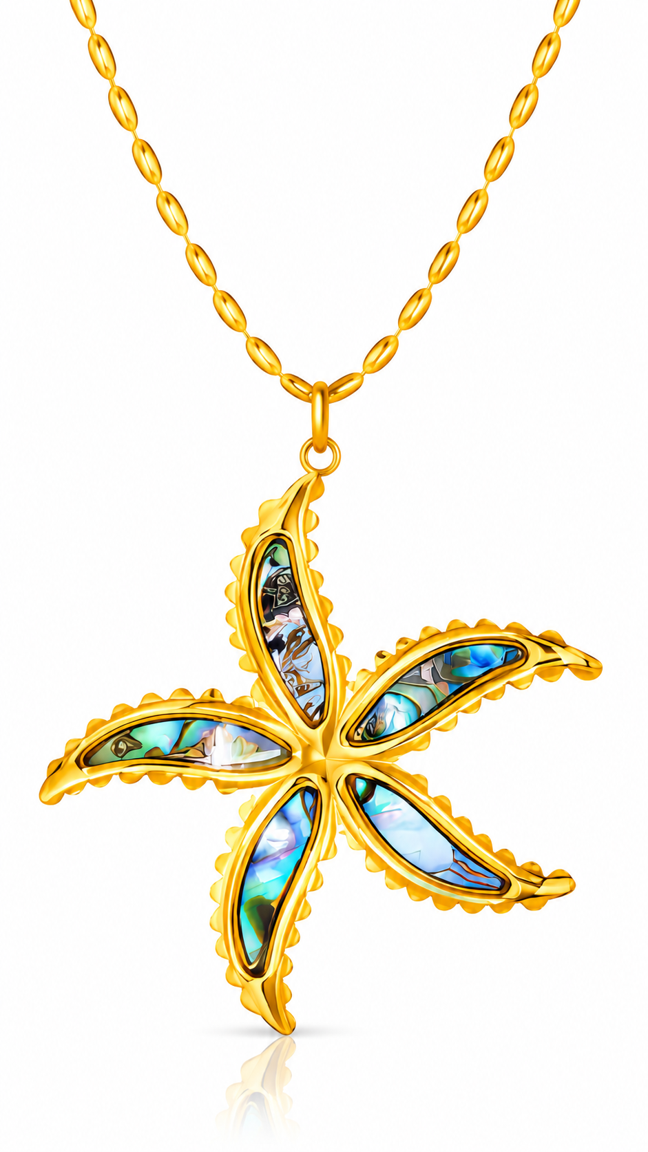 "Flower" Necklace, 18K Gold Plated Steel