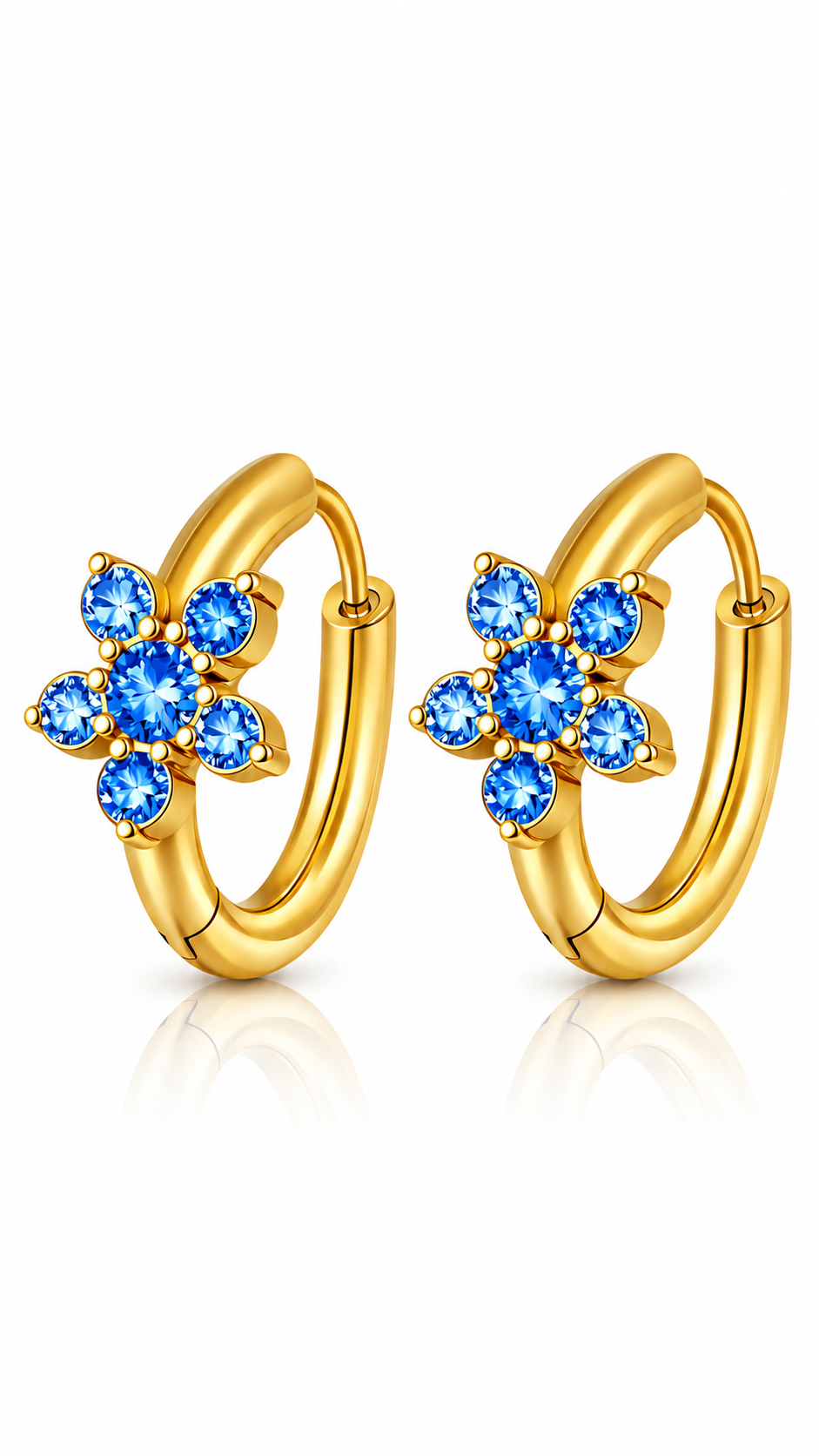 "Flowers" PVD Gold-Plated Stainless Steel Earrings - Intensity