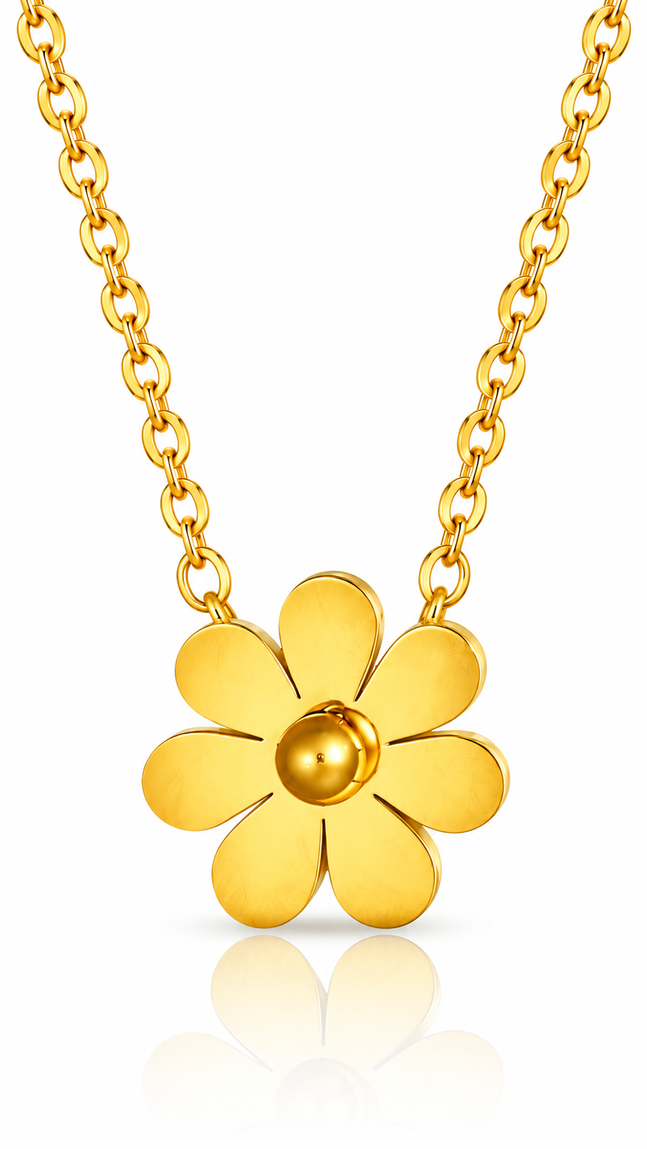 "Flower" PVD Gold-Plated Steel Necklace - Intensity