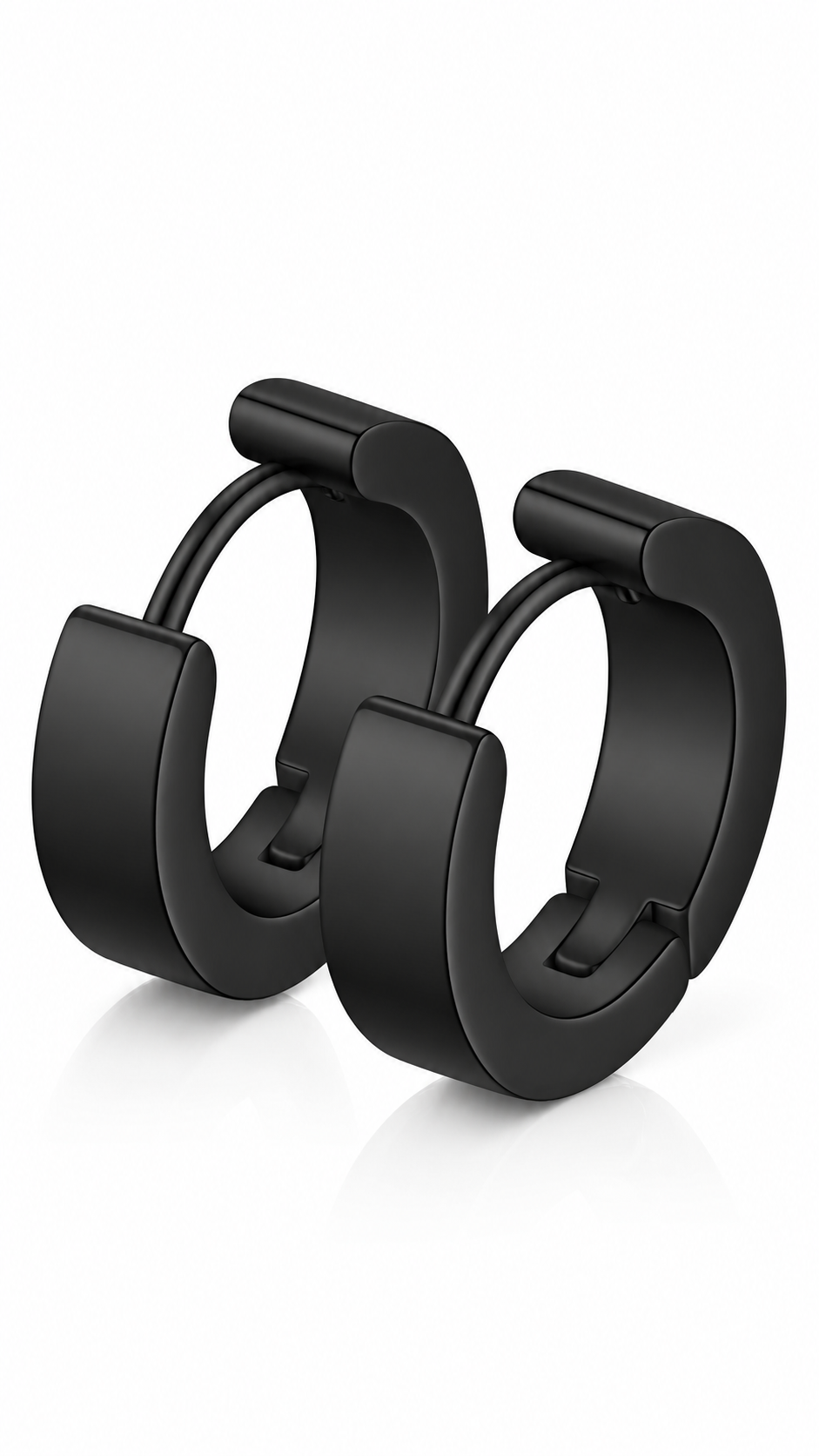 Men's Black PVD (TiCN) Stainless Steel Earrings - Prime Code