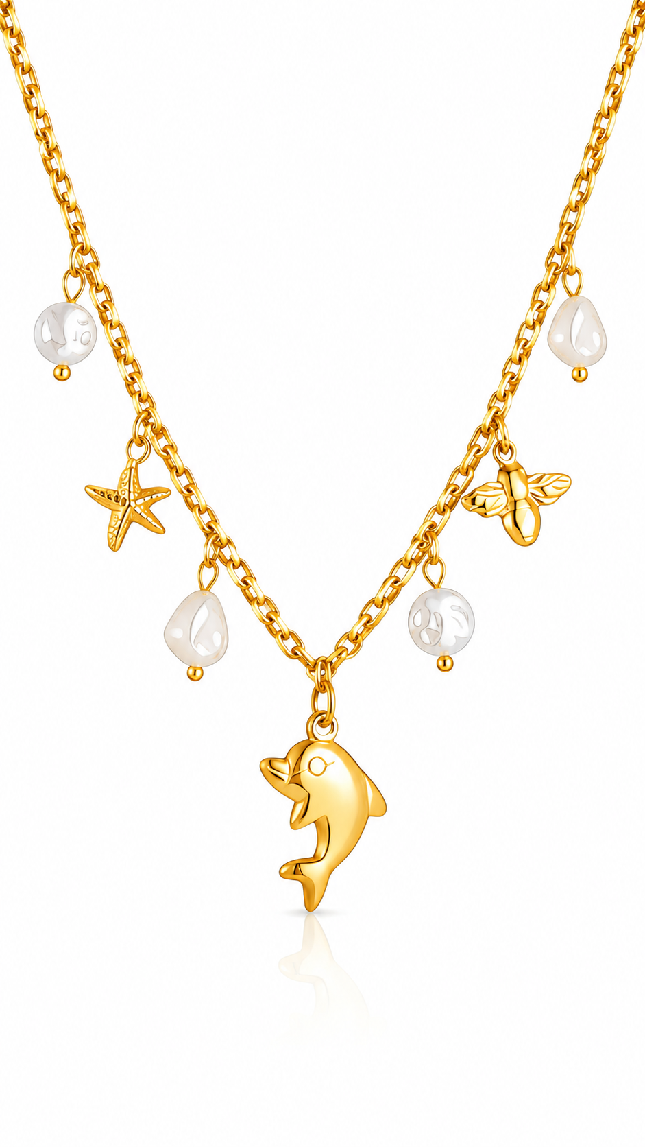 "Dolphin" PVD Gold-Plated Steel Necklace - Intensity