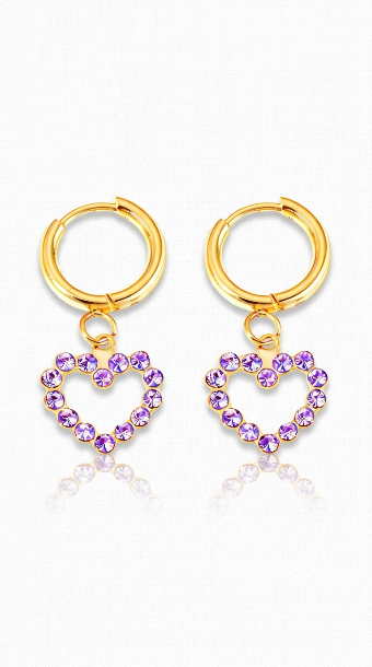 "Hearts" PVD Gold-Plated Steel Earrings - Intensity