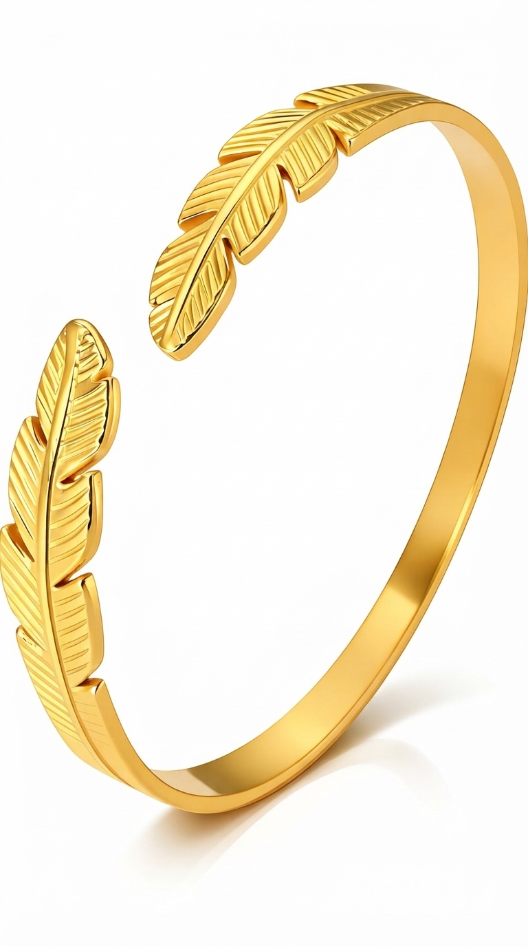 "Leaves" PVD Gold-Plated Steel Bracelet - Intensity