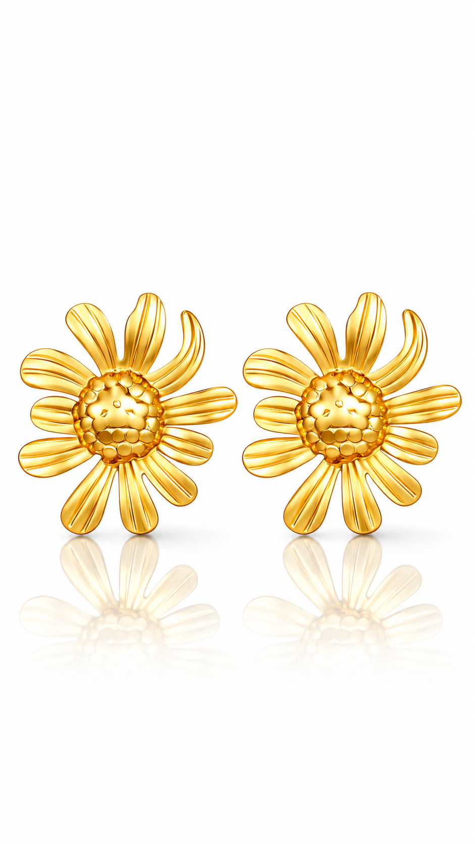 "Flowers" PVD Gold-Plated Steel Earrings - Intensity