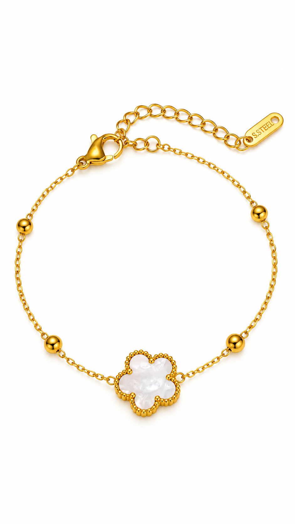 "Flower" PVD Gold-Plated Steel Bracelet - Intensity