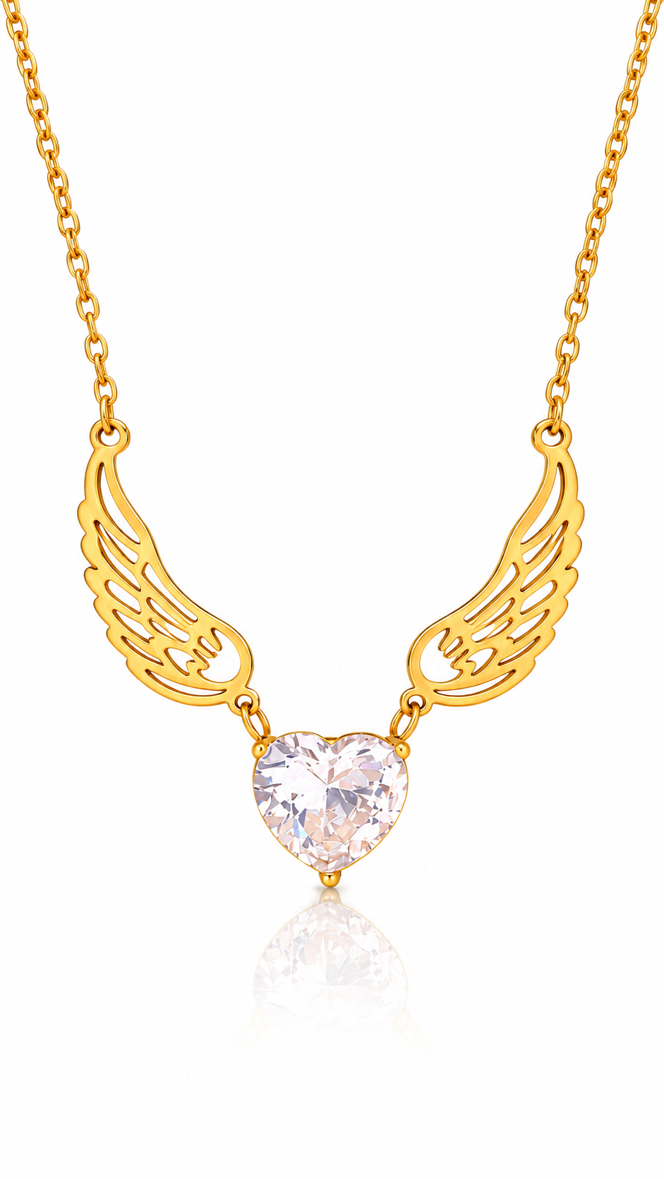 "Heart" Necklace, 18K Gold Plated Steel