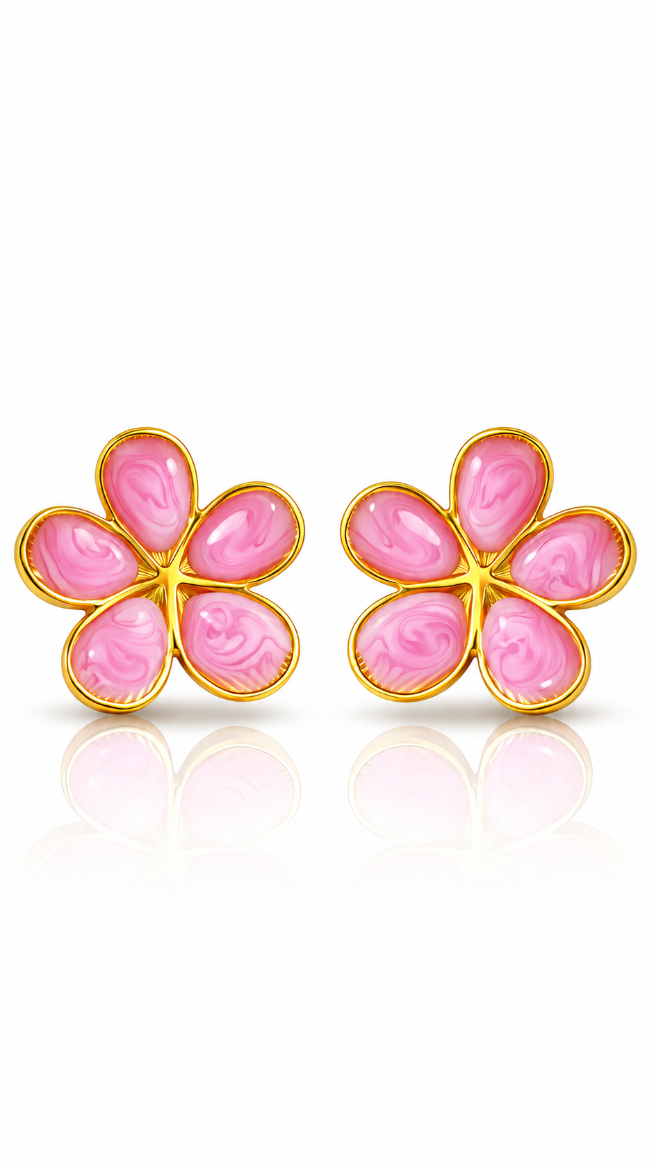 "Flowers" PVD Gold-Plated Steel Earrings - Intensity