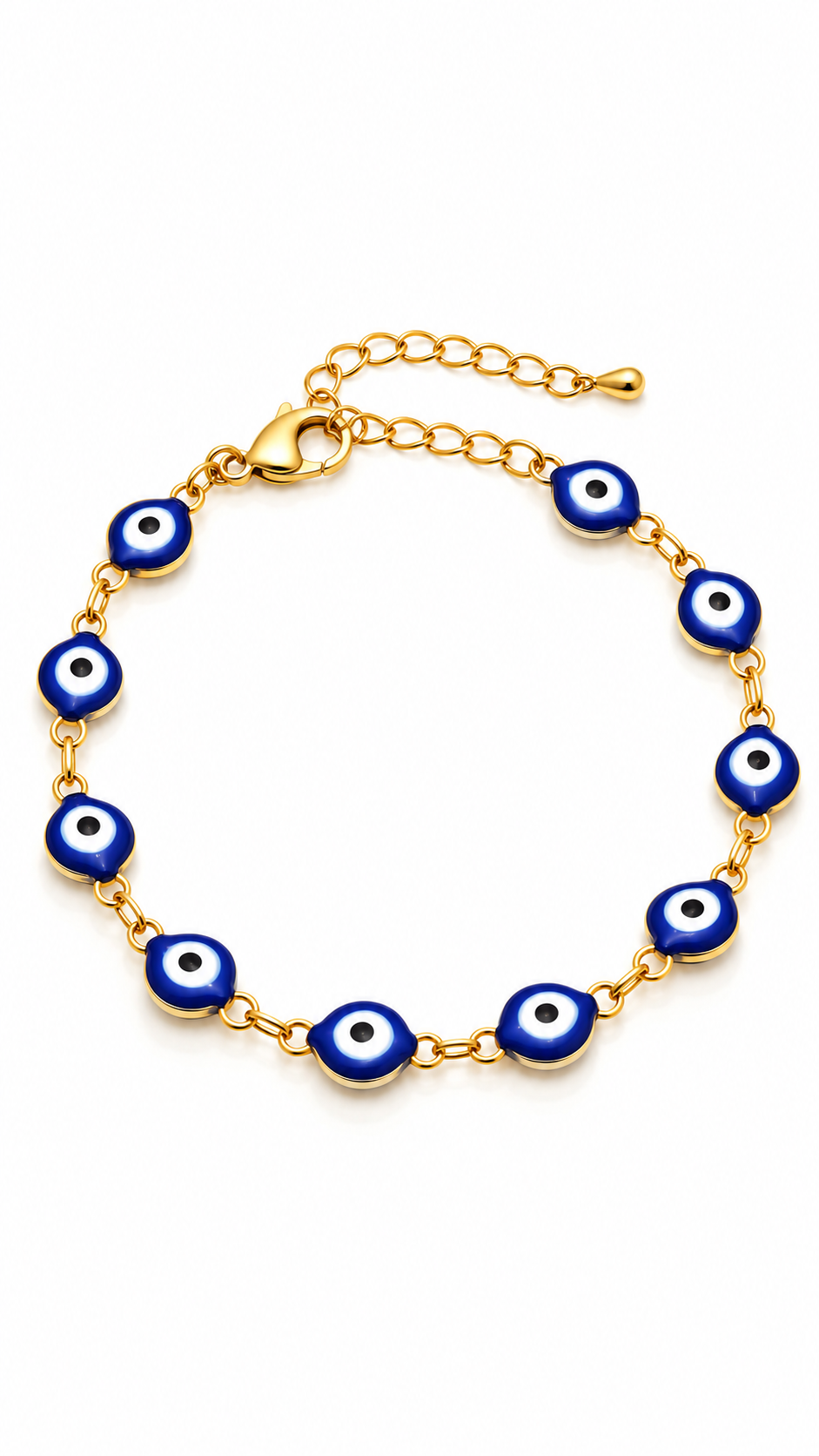 "Evil Eye" Bracelet, 18K Gold Plated Steel