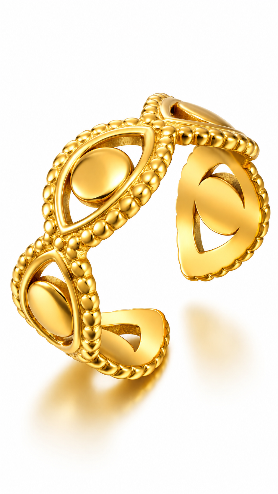 "Evil Eyes" PVD Gold-Plated Stainless Steel Ring - Intensity