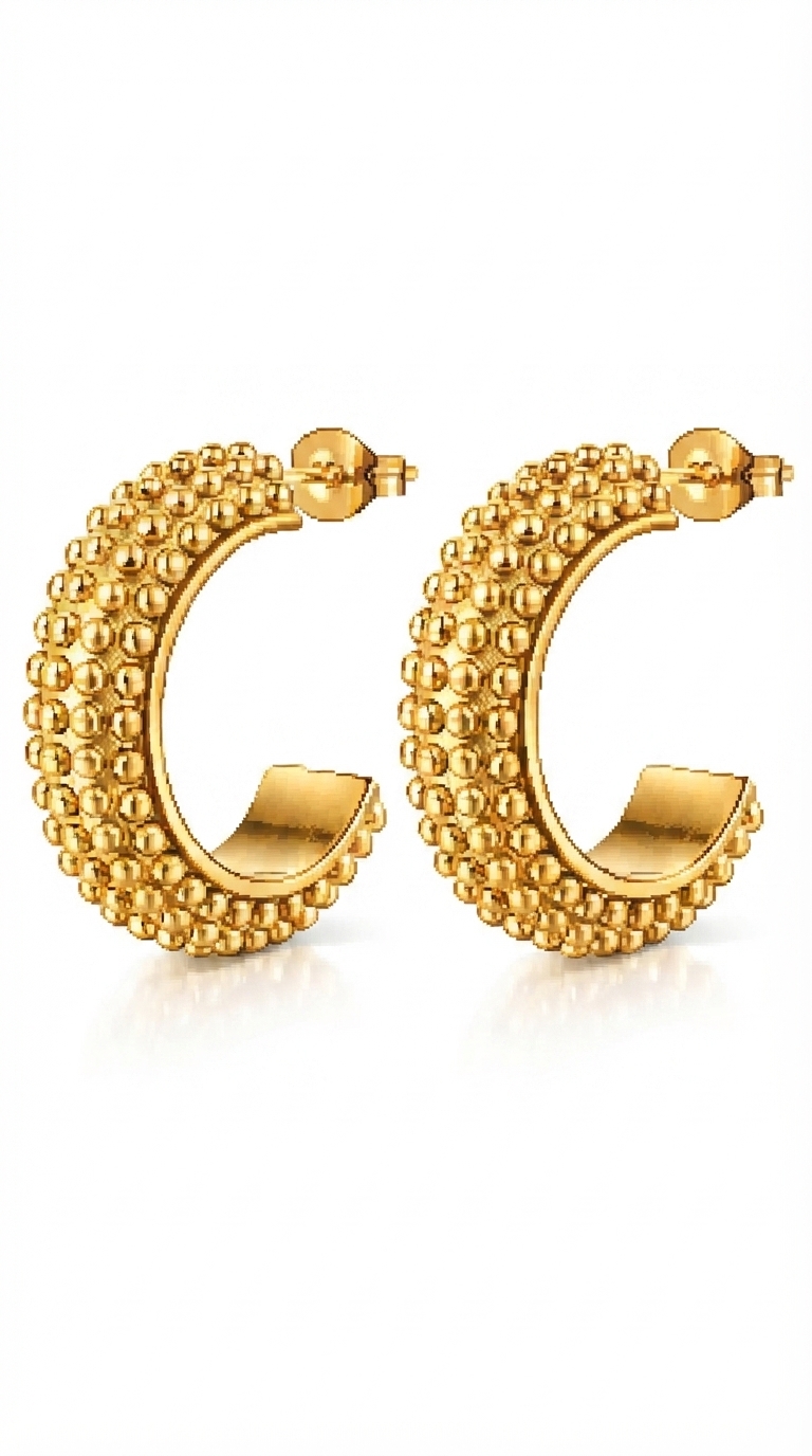 PVD Gold-Plated Stainless Steel Earrings - Intensity