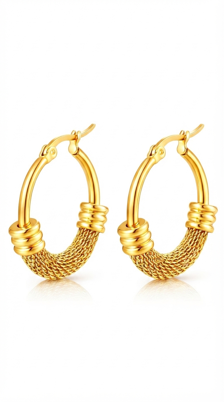 PVD Gold-Plated Stainless Steel Earrings - Intensity