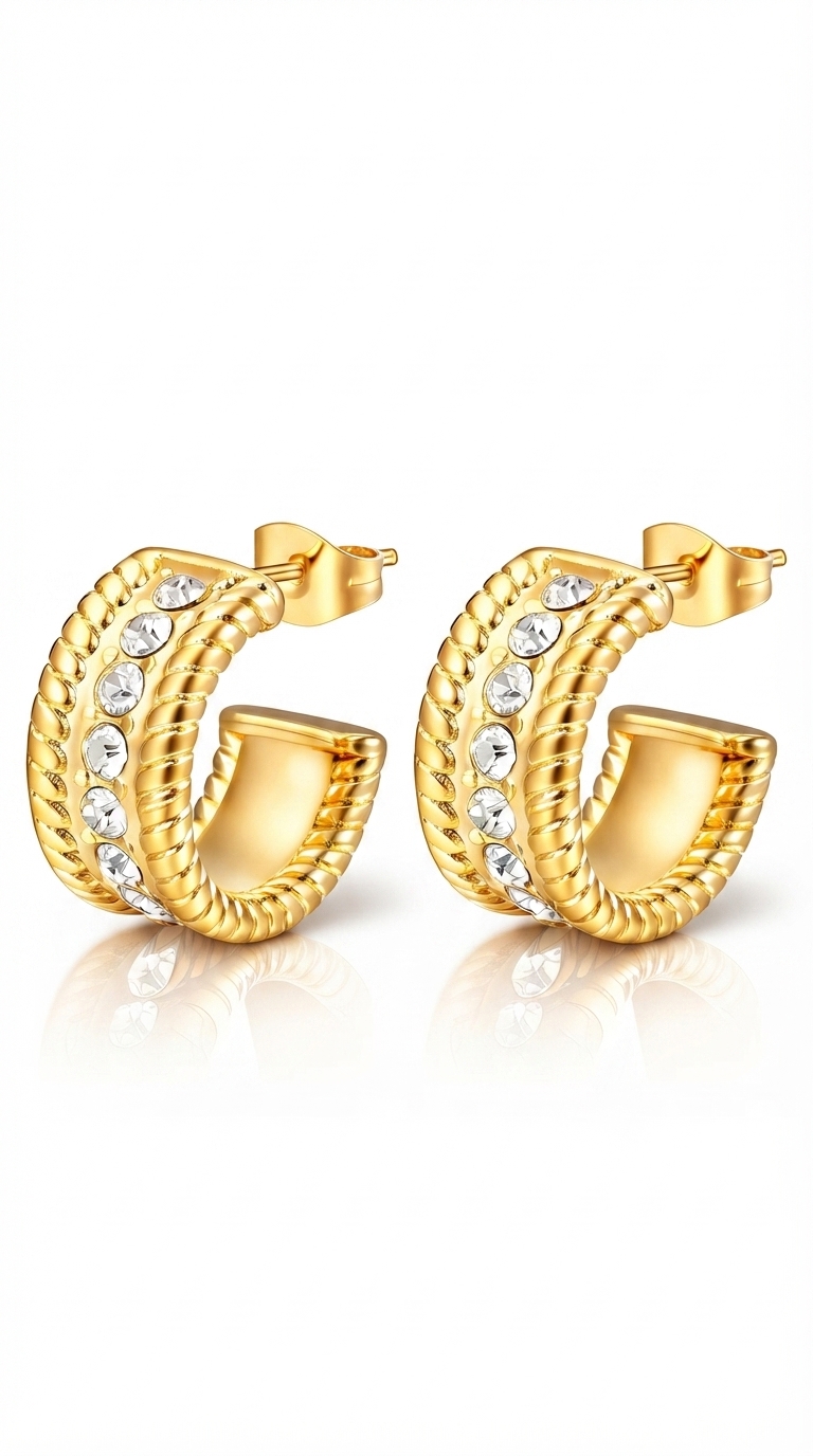 PVD Gold-Plated Stainless Steel Earrings - Intensity