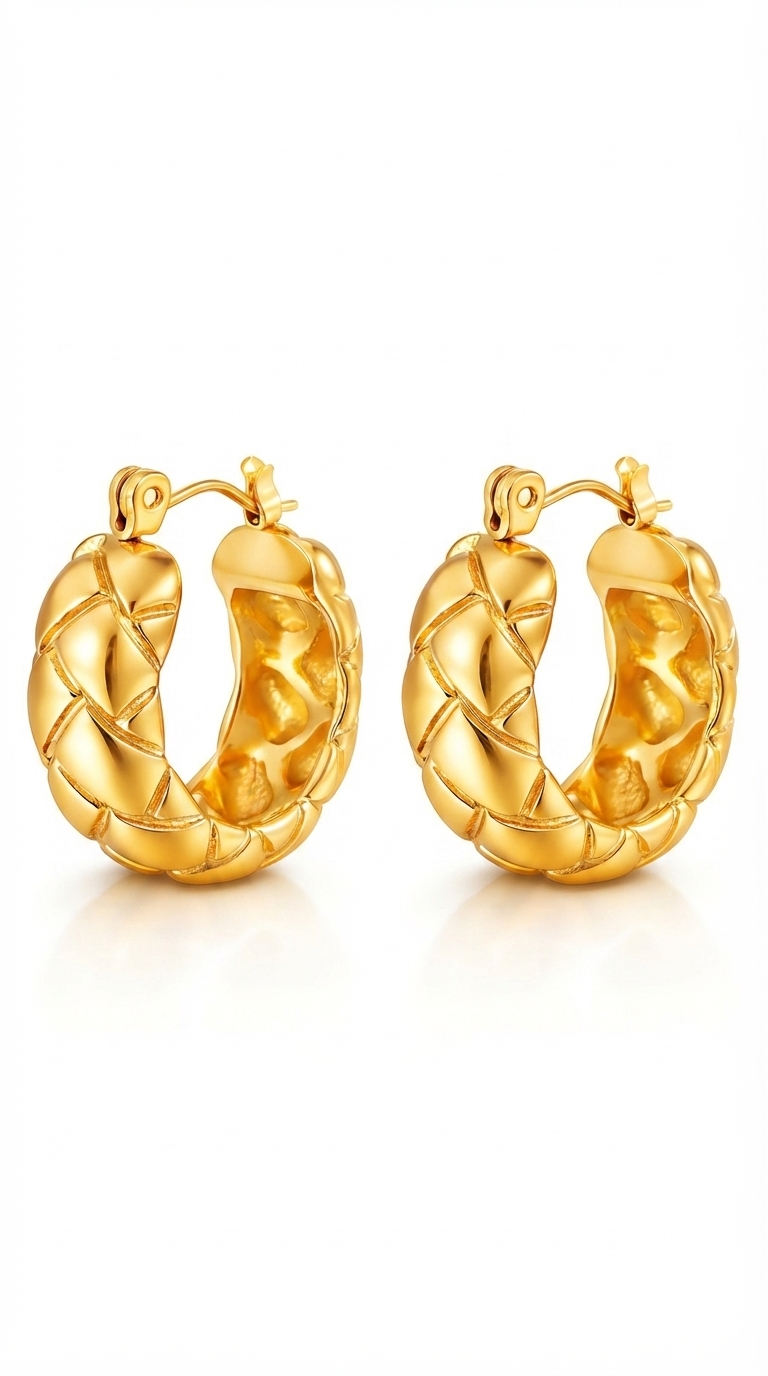 PVD Gold-Plated Stainless Steel Earrings - Intensity